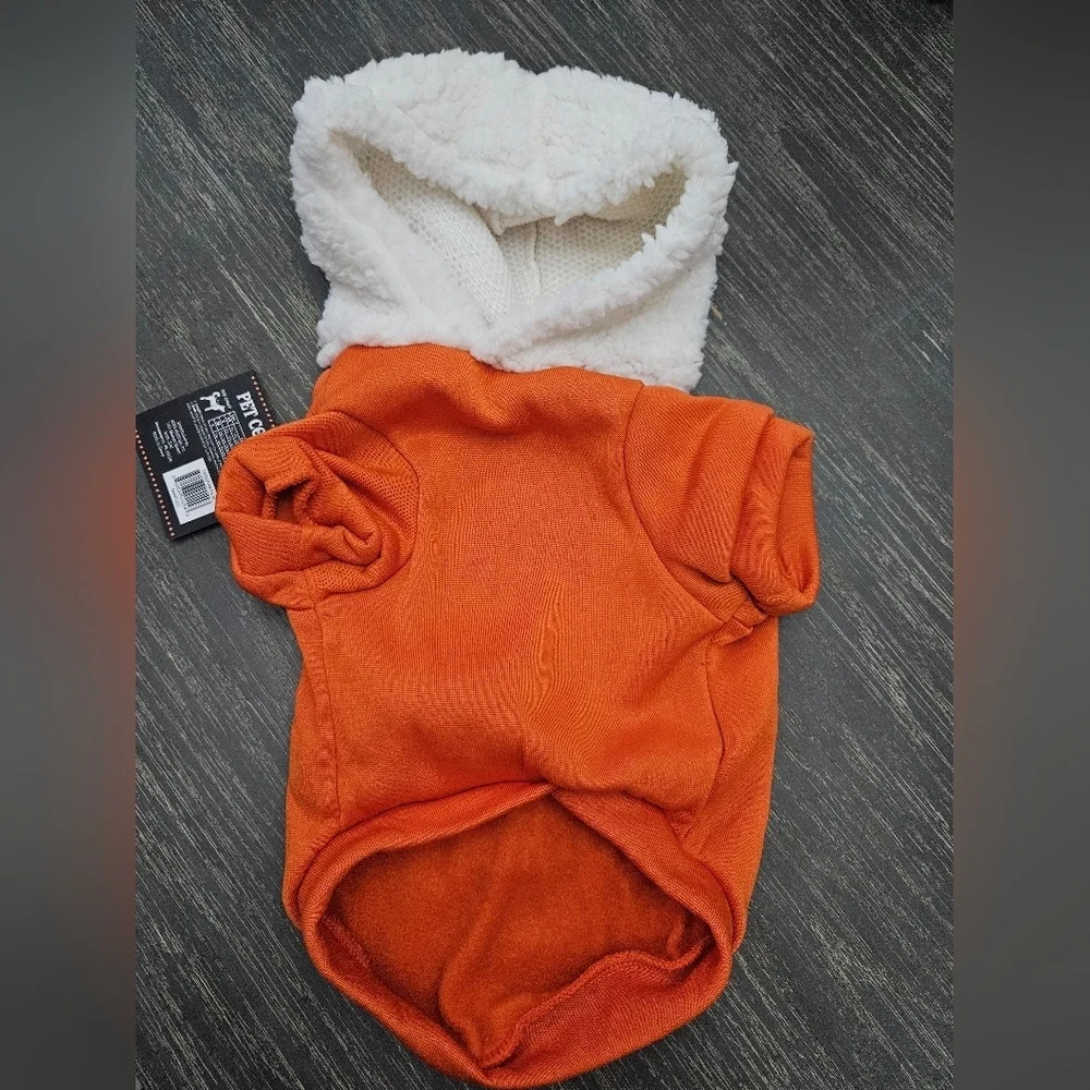 Orange Pet Costume with White Hood